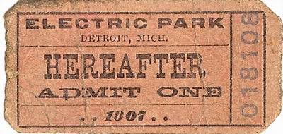 Electric Park - Old Ticket From Dave Baillargeon (newer photo)